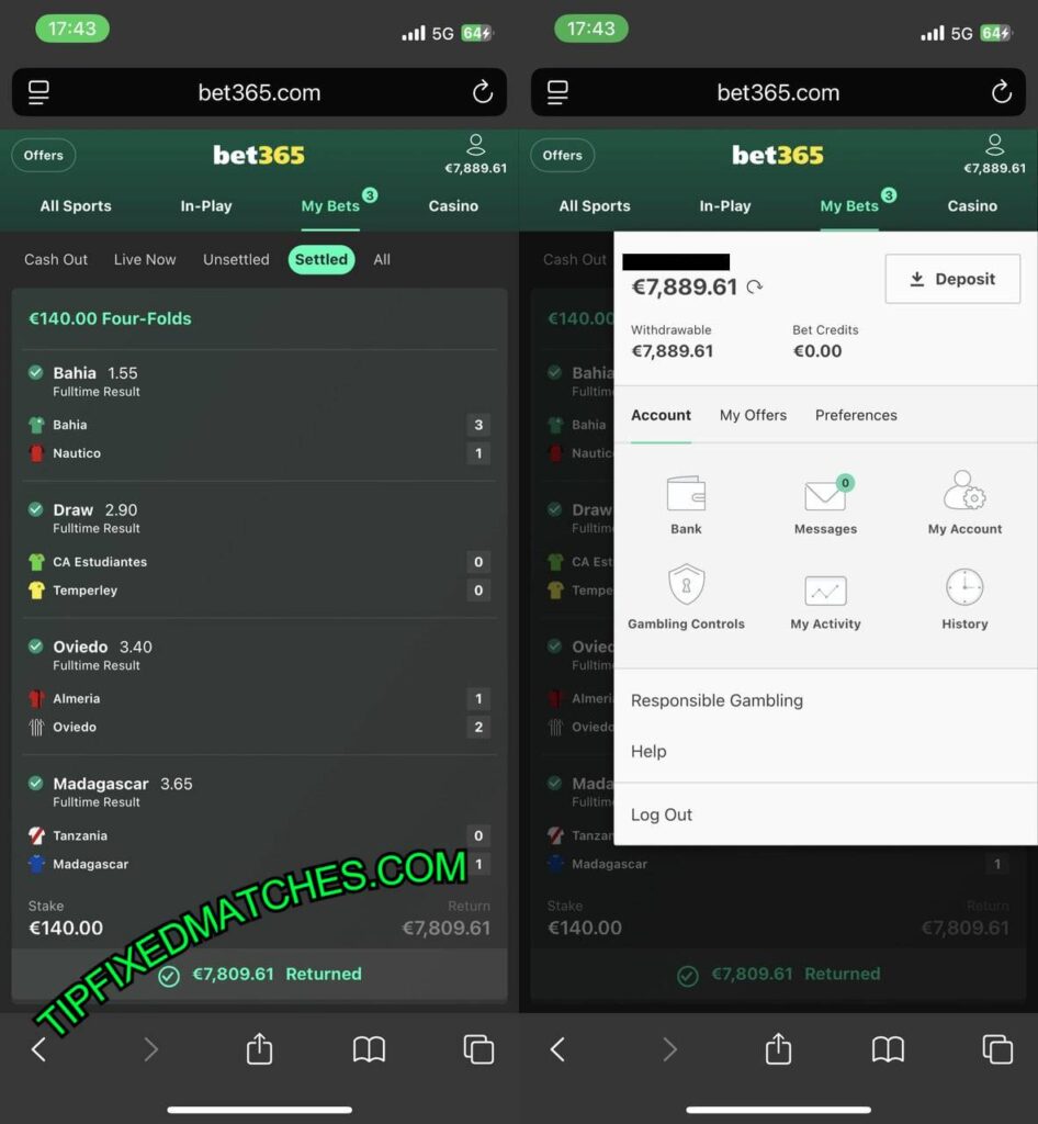 BET365 TIPS FIXED MATCHES 1X2