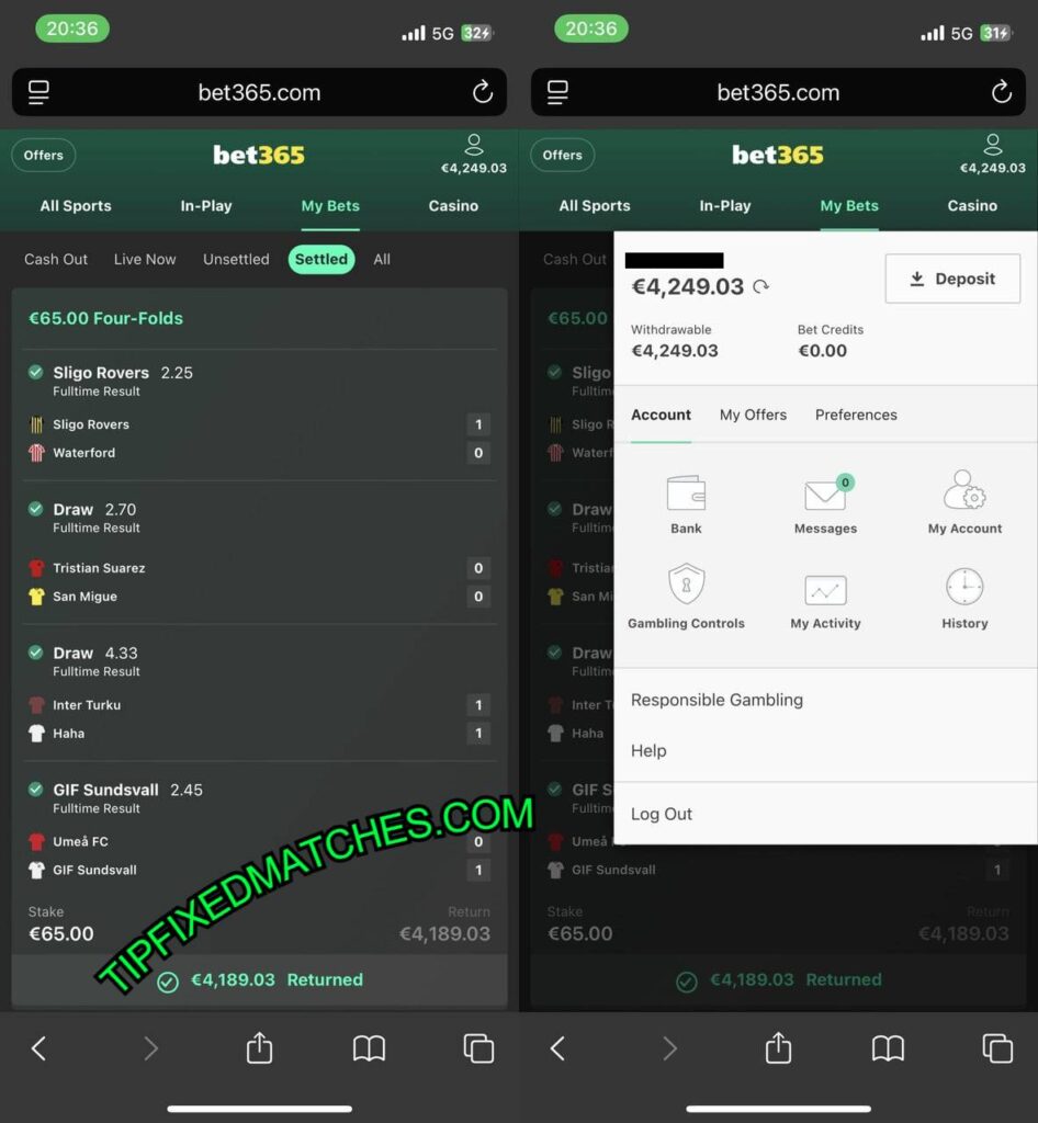 TIP VIP FIXED MATCHES 1X2