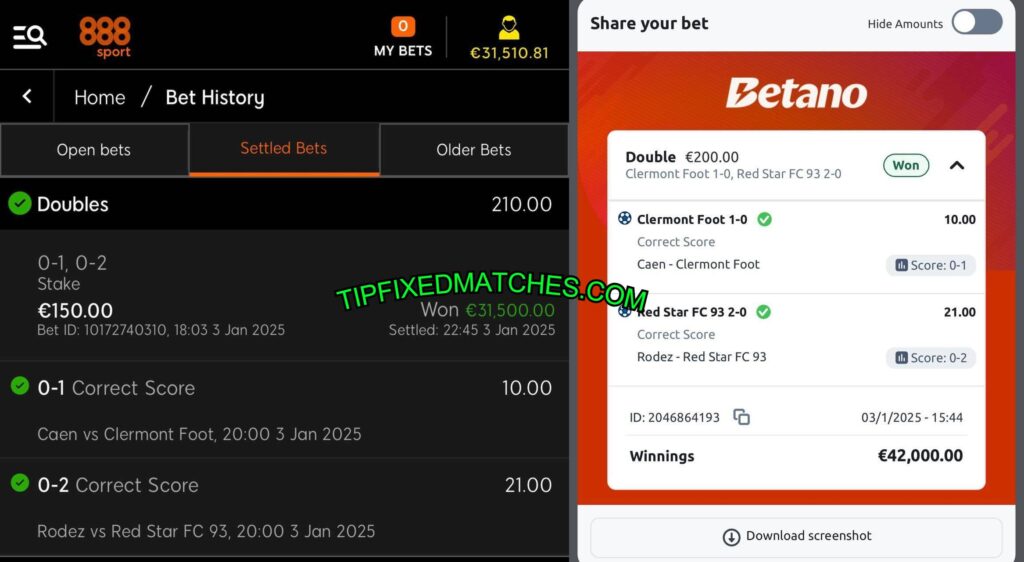 888 SPORT FIXED CORRECT SCORE TIPS