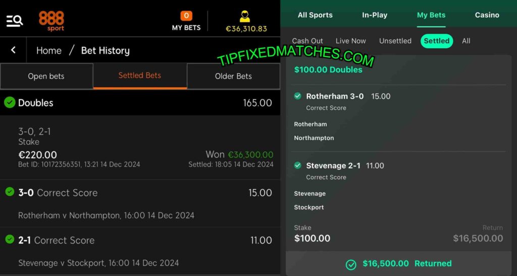 888 SPORT RIGGED FOOTBALL FIXED MATCHES