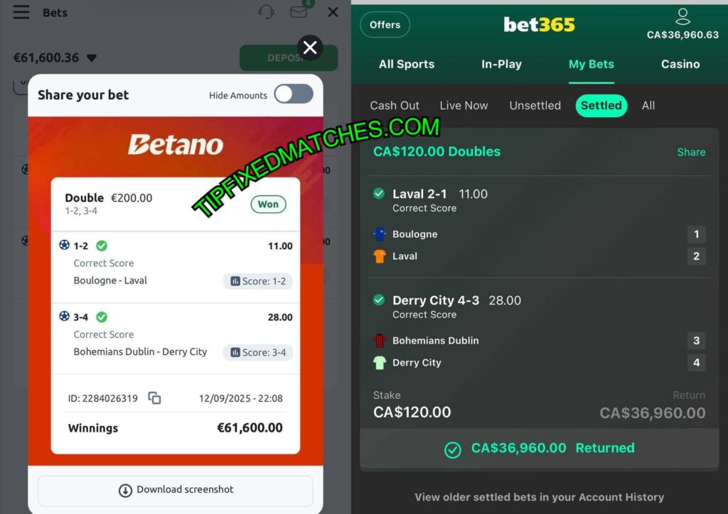 BETANO SOCCER FIXED MATCHES TIPS