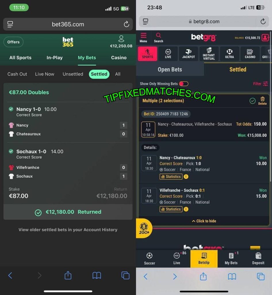 BETGR8 TIP FIXED MATCHES