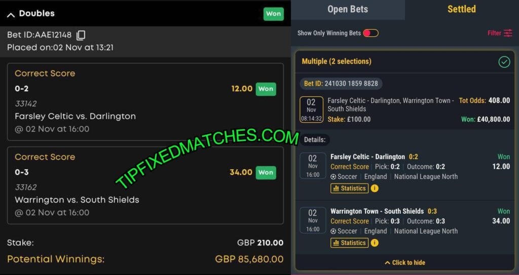 BWIN TIP FIXED MATCHES ODDS