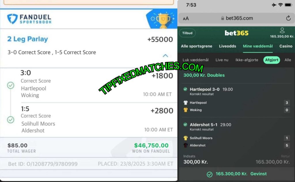 FANDUEL SPORTS FIXED MATCHES TIPS