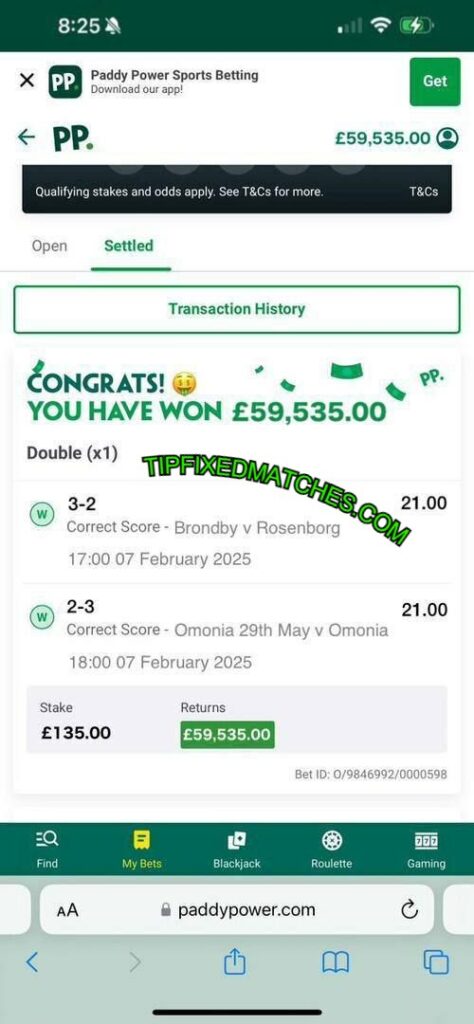 PADDYPOWER FOOTBALL FIXED BETTING TIPS