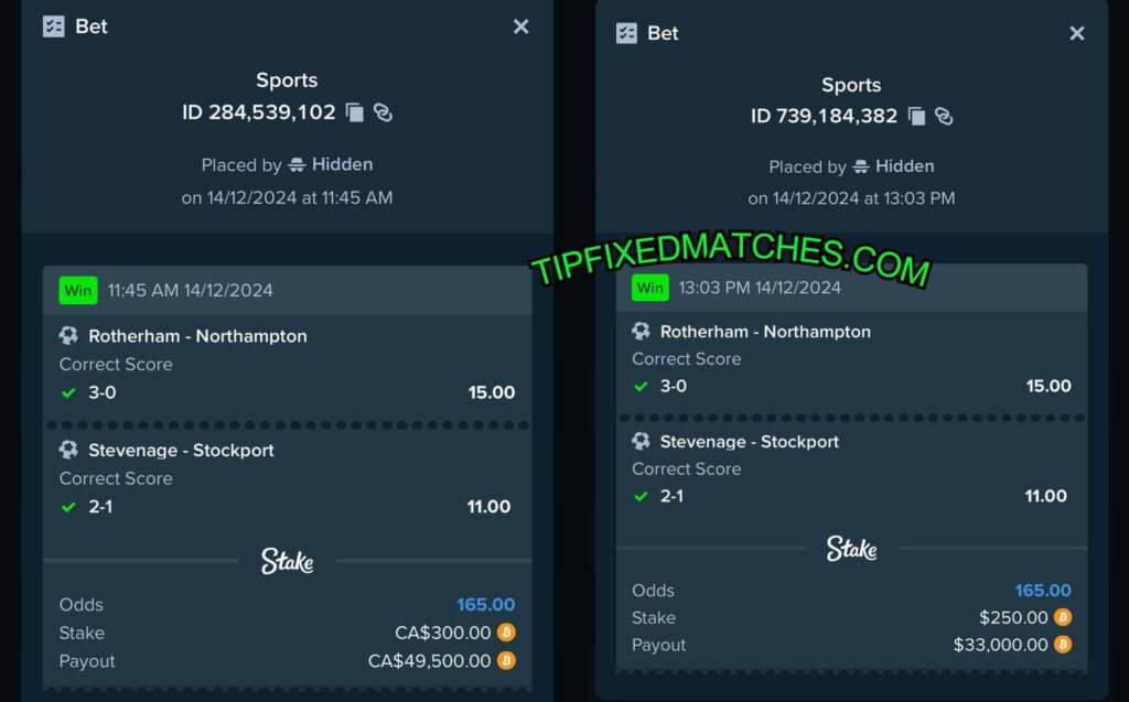 STAKE RIGGED FOOTBALL FIXED MATCHES