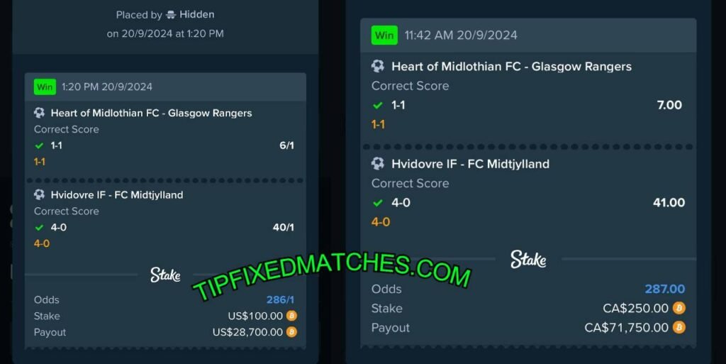 STAKE TIP FIXED MATCH