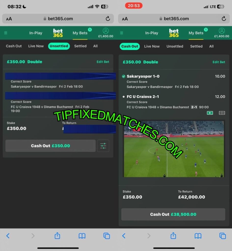 TIP CORRECT SCORE FIXED MATCHES