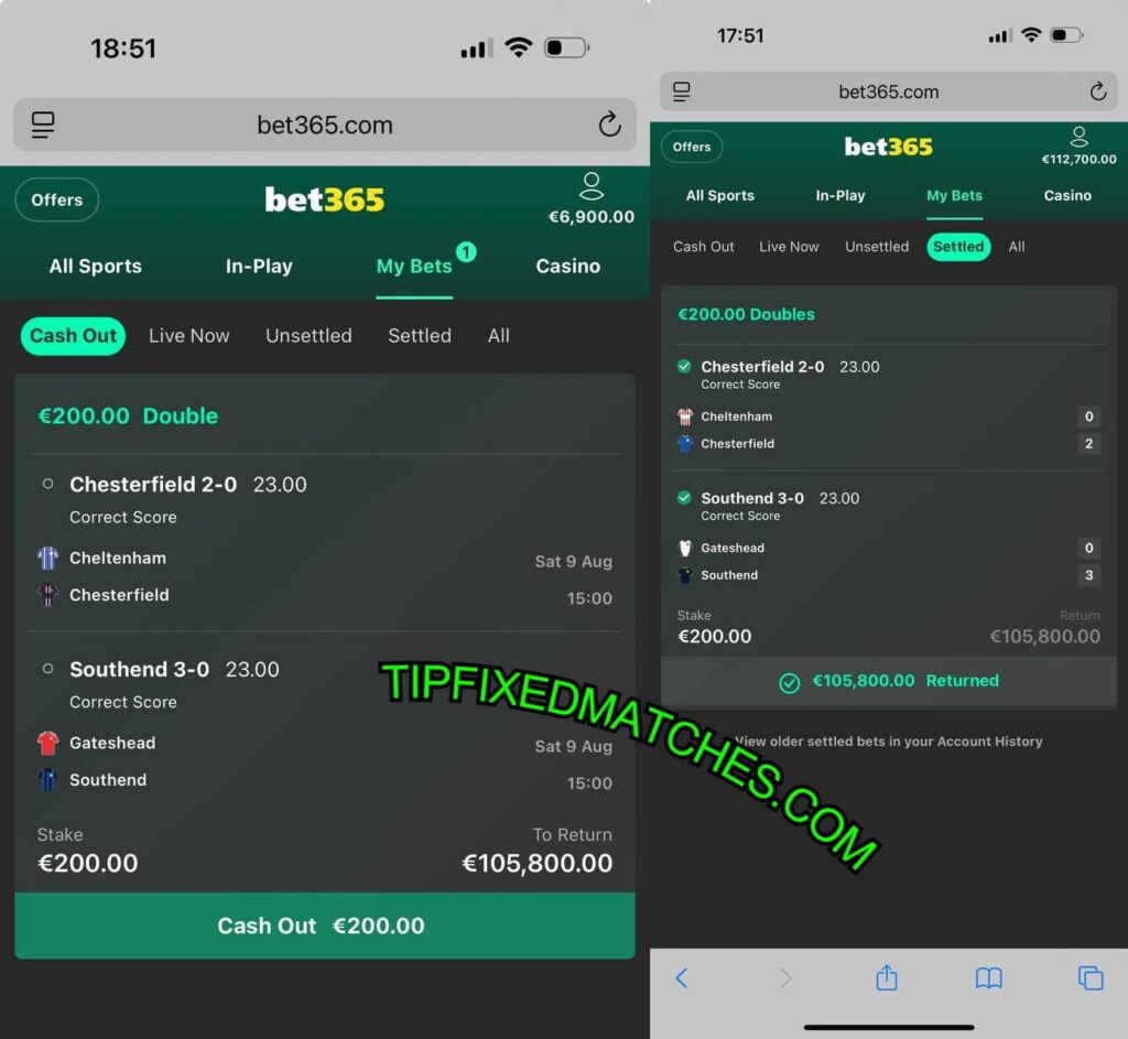 TIP FIXED MATCH BET365