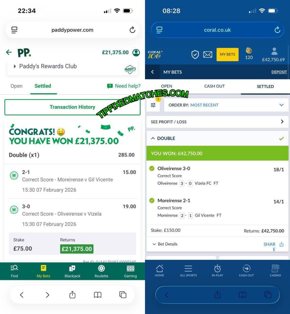 BET365 DOUBLE FIXED MATCHES TIPS CORAL FIXED MATCHES TIPS