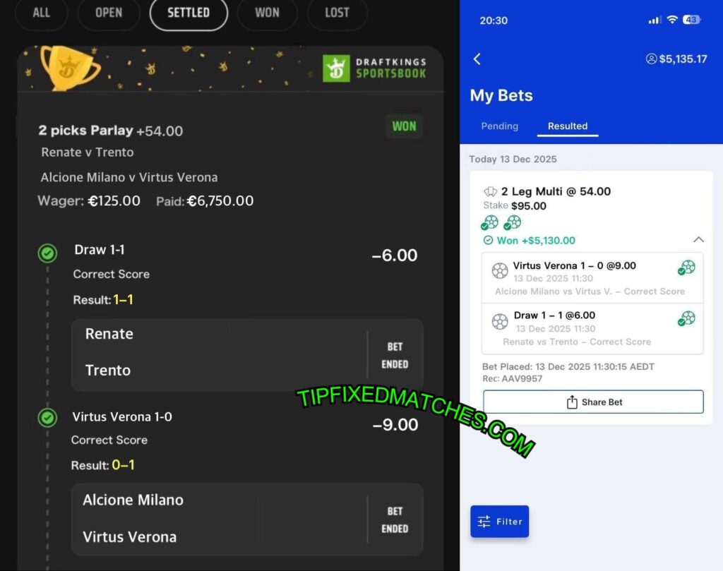 DRAFT KINGS FIXED MATCHES DRAFT KINGS FIXED MATCHES