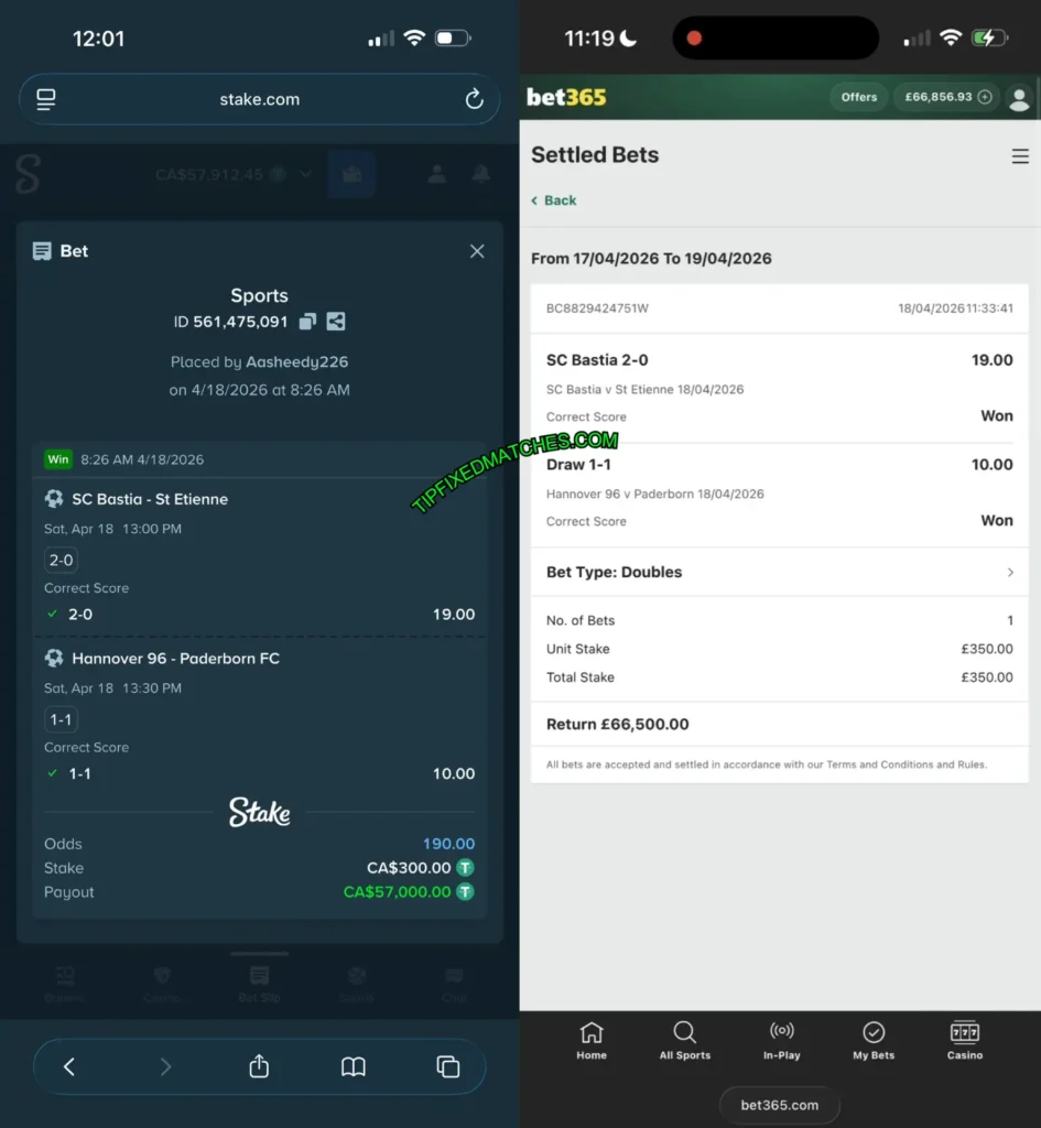 SECURE BET365 CORRECT FIXED MATCHES