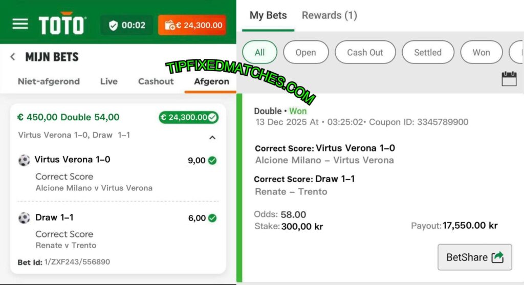 TOTO FIXED MATCHES TIPS 1X2 TOTO FIXED MATCHES TIPS 1X2