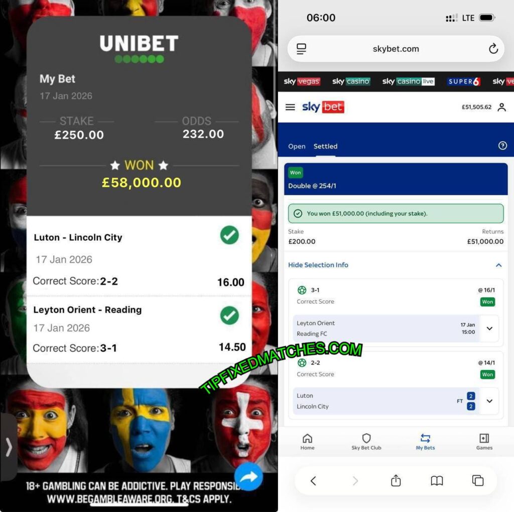 UNIBET CORRECT SCORE FIXED MATCHES UNIBET CORRECT SCORE FIXED MATCHES